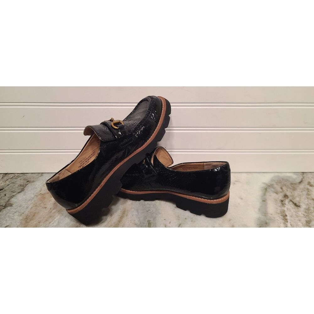 Sofft Womens Prewitt Black Patent Leather Loafers Size 7 NWT